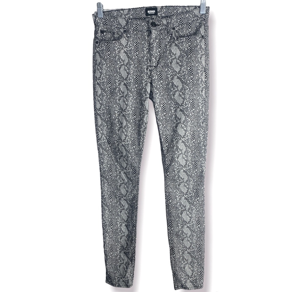 Hudson Nico Midrise Super Skinny Snake Print Jeans